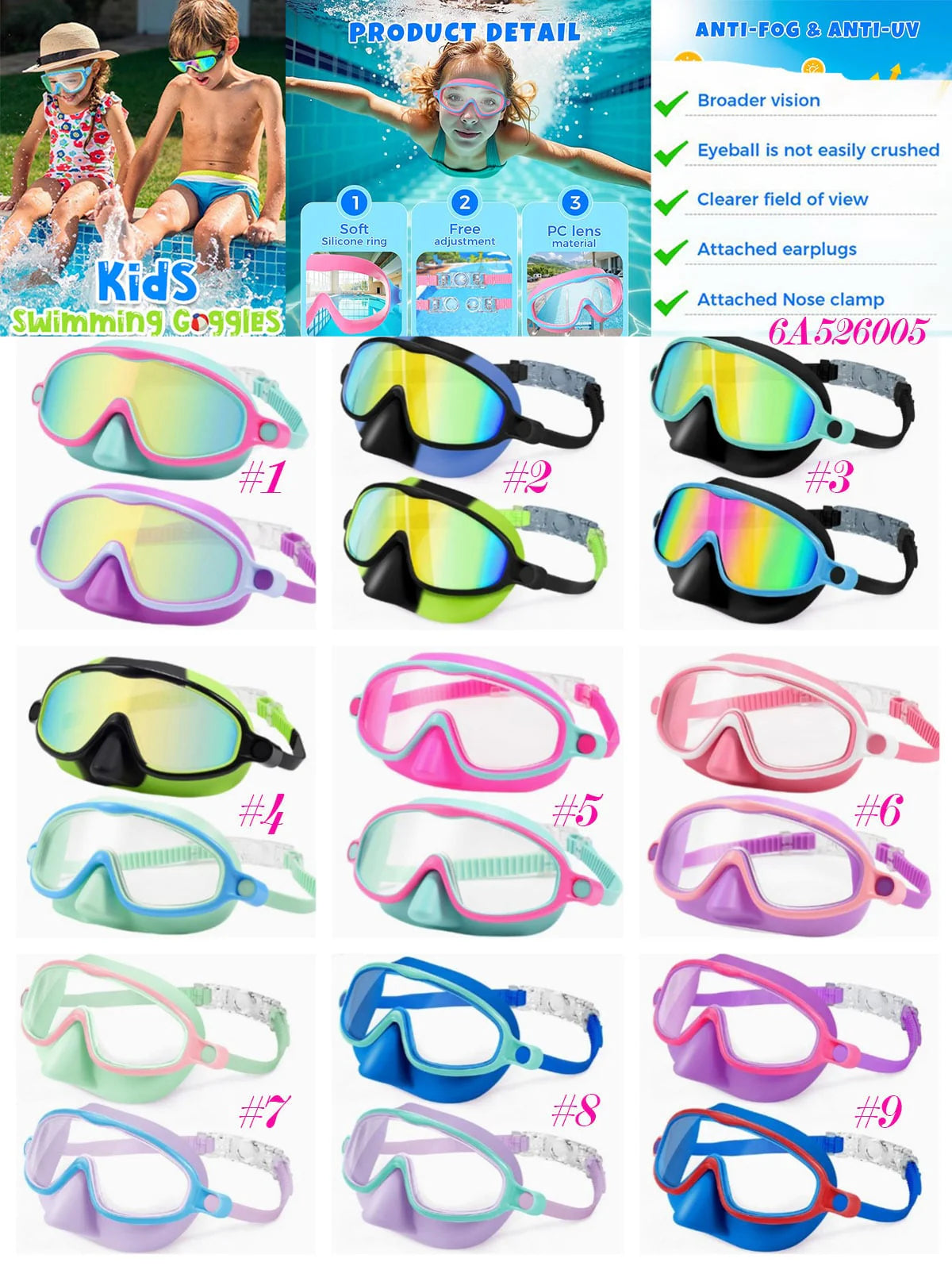 PREORDER - Bright Wave Swim Goggles