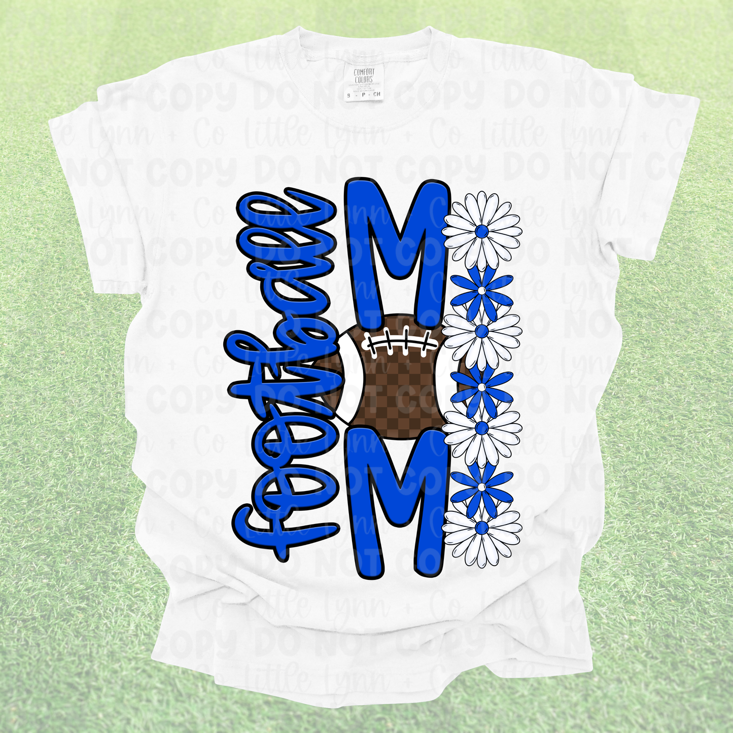 Football Mom Floral Blue