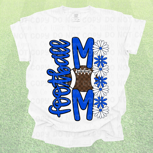 Football Mom Floral Blue