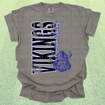 Vikings Varsity Distressed Graphic Tee