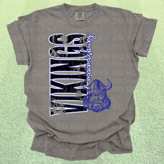 Vikings Varsity Distressed Graphic Tee
