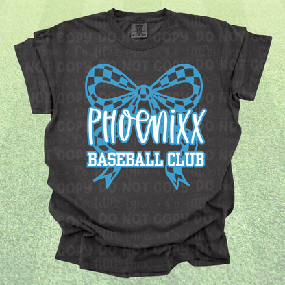 Phoenixx Baseball Club Bow Blue