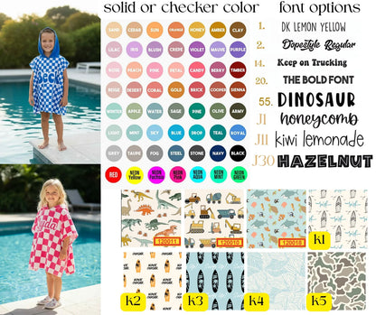 PREORDER - BABY Swim Coverup (Checkered/Solid Print)
