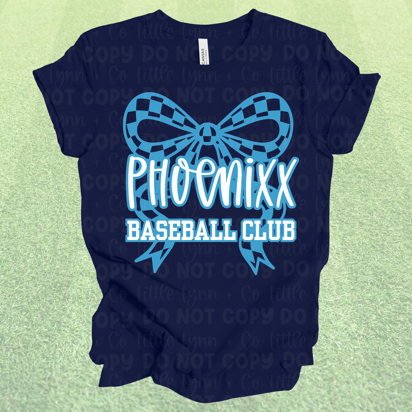 Phoenixx Baseball Club Bow Blue