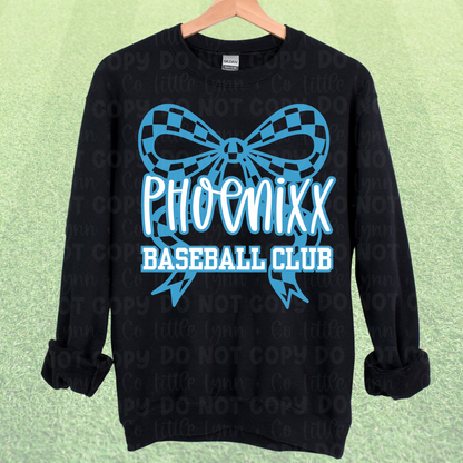 Phoenixx Baseball Club Bow Blue