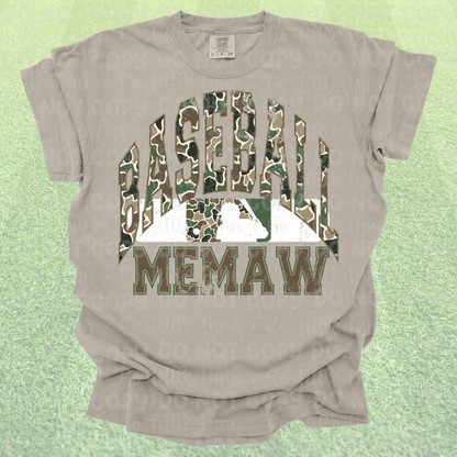 Camo Baseball Memaw Tee