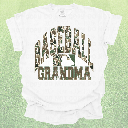 Camo Baseball Grandma Tee