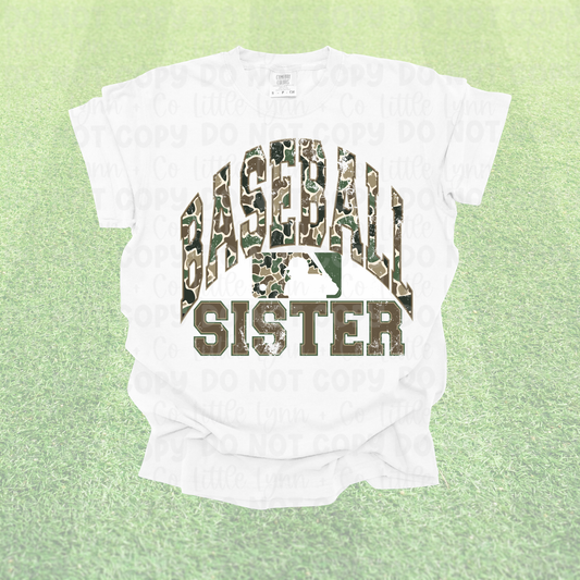 Camo Baseball Sister Tee