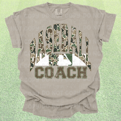 Camo Baseball Coach Tee