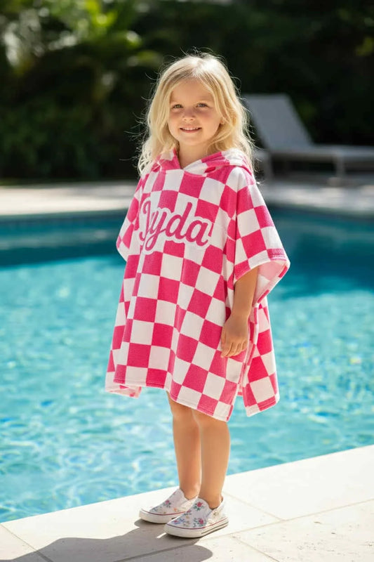 PREORDER - YOUTH Swim Coverup (Checkered/Solid Print)
