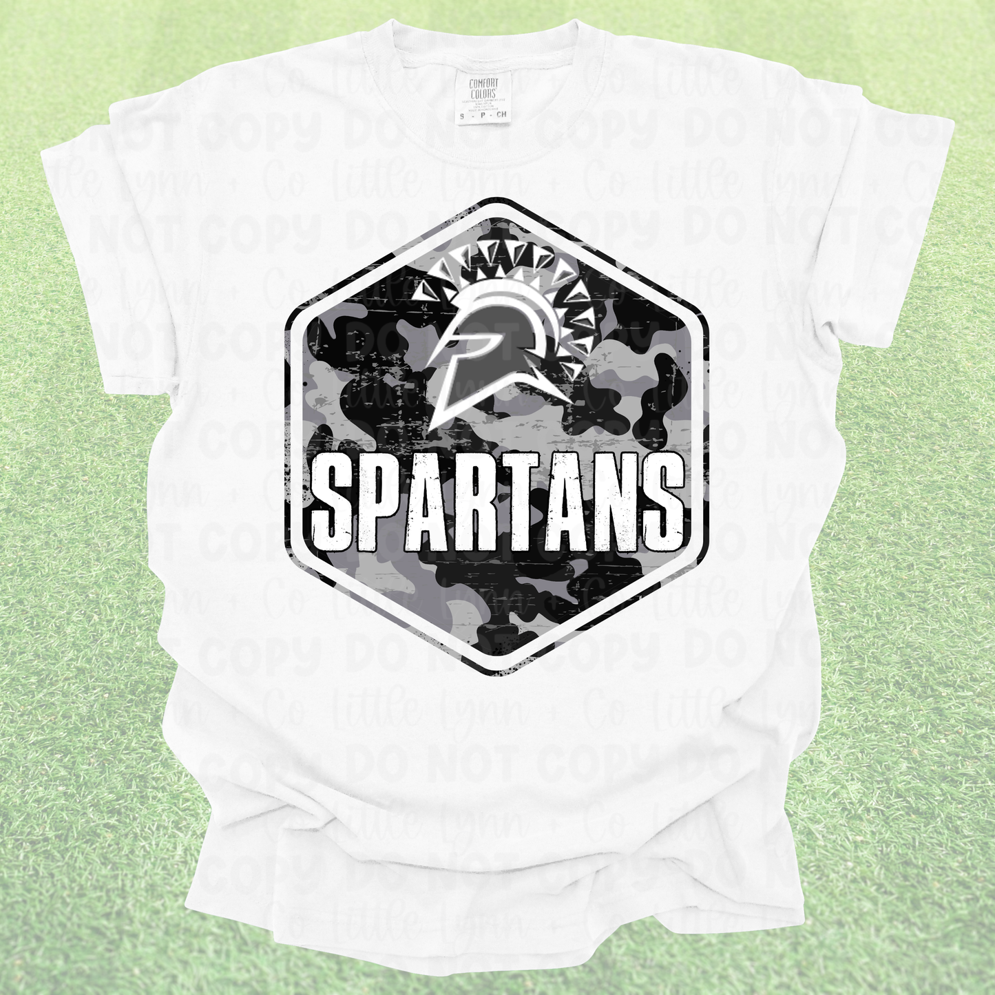 Waynesville Spartans Camo Crest Spirit Tee