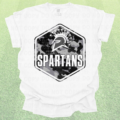 Waynesville Spartans Camo Crest Spirit Tee