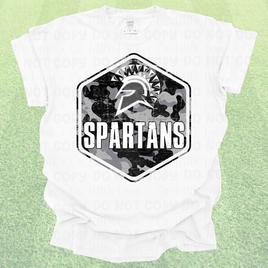 Waynesville Spartans Camo Crest Spirit Tee