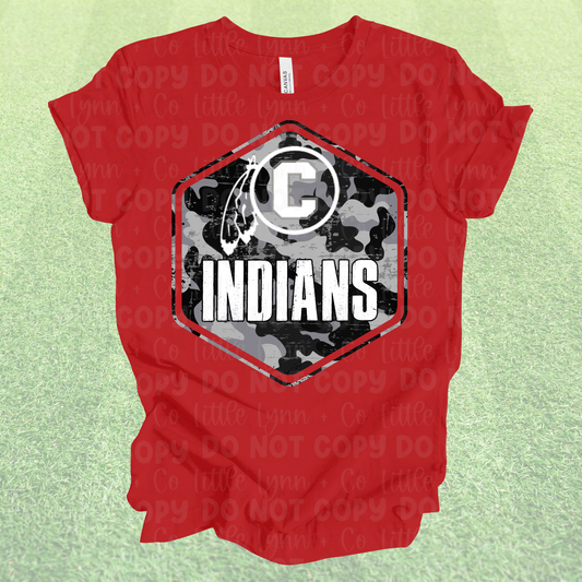 Indians Camo Crest Spirit Tee