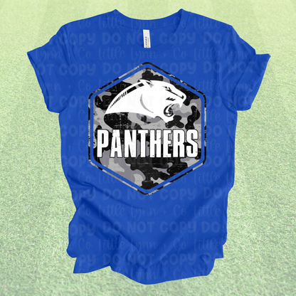 Panthers Camo Crest Spirit Tee
