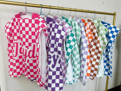 PREORDER - BABY Swim Coverup (Checkered/Solid Print)