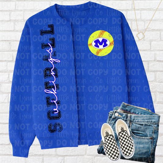 Burg Baseball / Softball Split Crewneck Cardigan