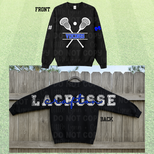 Burg Lacrosse Last Name CUSTOM crew
