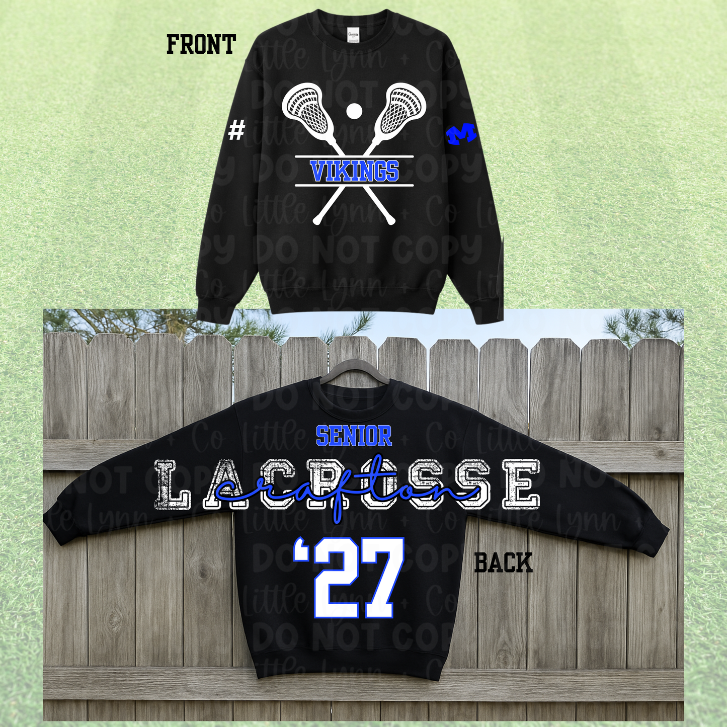 Burg Lacrosse CUSTOM Last Name + Senior tee