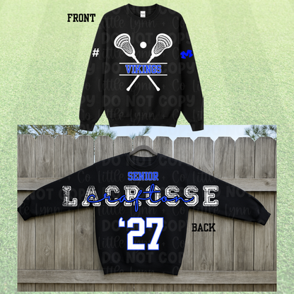 Burg Lacrosse CUSTOM Last Name + Senior tee